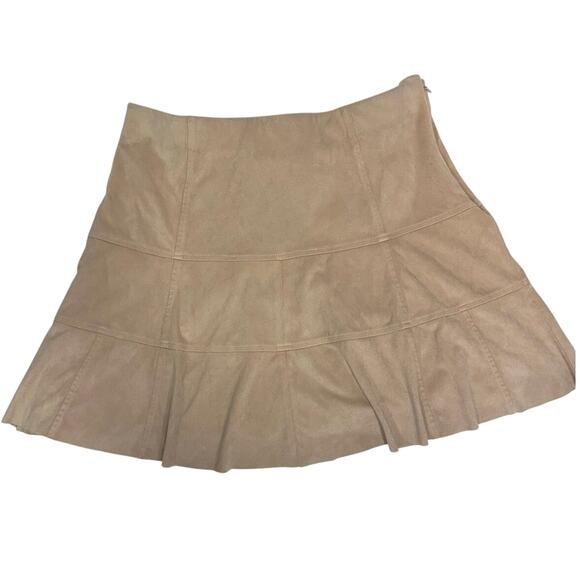 Kaari Blue Faux Suede Tiered Mini Skirt - Size 6 - Picture 1 of 7